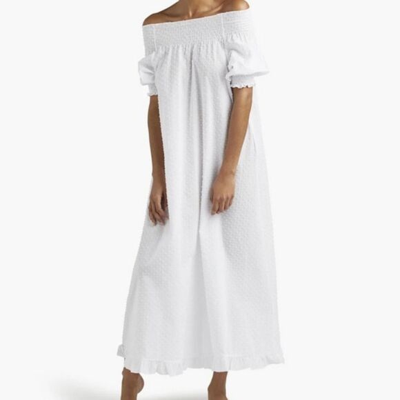 Hill House White Eyelet Nap Dress . Lounge. Beachy .Coastal. Relaxation. - Picture 14 of 15